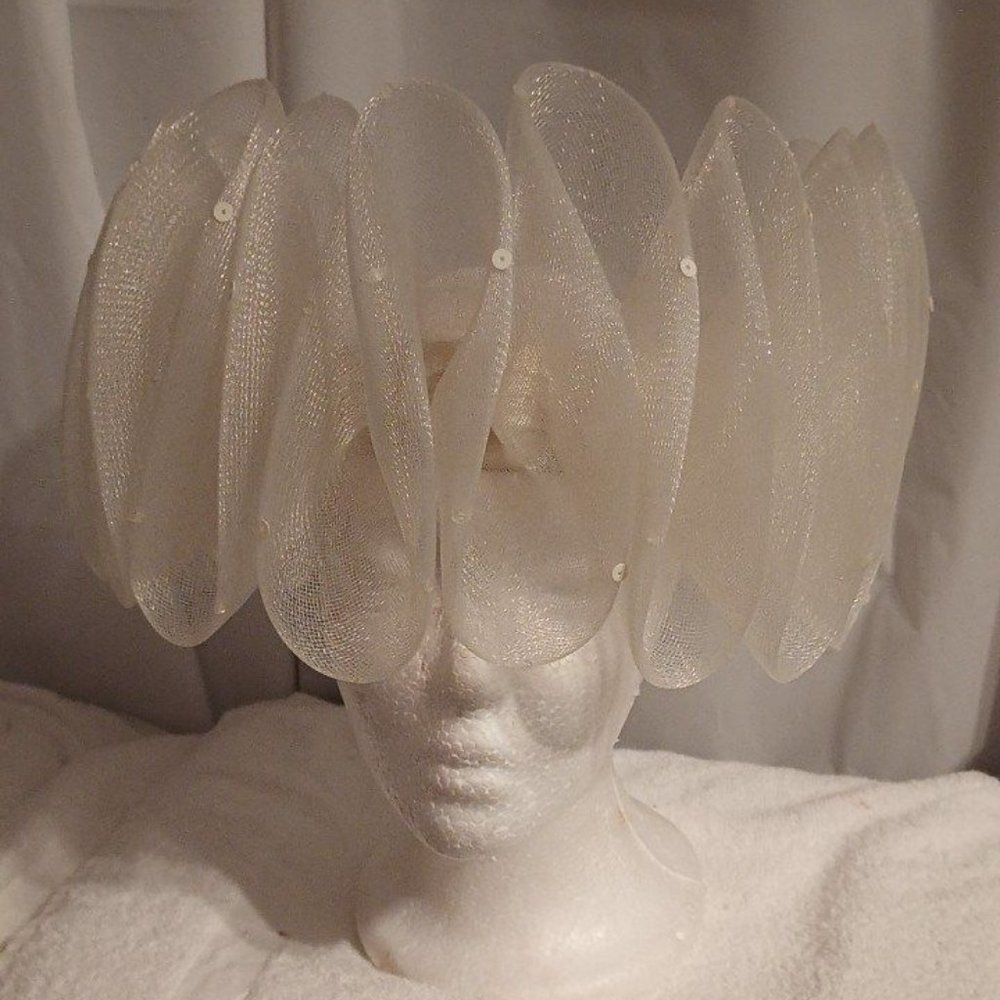 SUMMER CLEARANCE SALE IVORY TOPPER HAT FOR WEDDINGS, CHURCH &  SPECIAL OCCASIONS